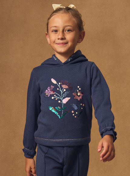 Παιδικό Φούτερ Για Κορίτσια Navy Hint - Μπλε