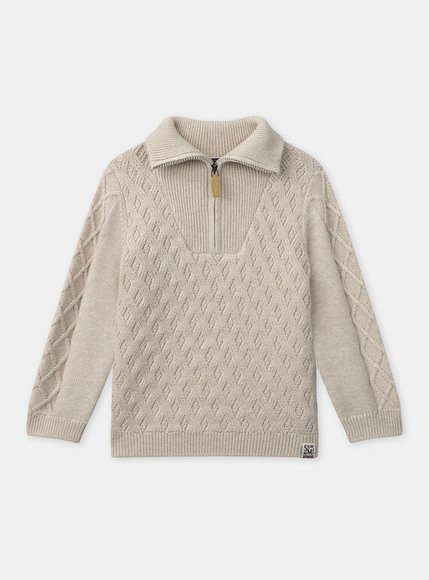 Παιδικό Πουλόβερ Για Αγόρια Formal Beige - Λευκο