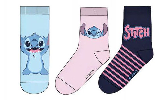 Παιδικές Κάλτσες για Κορίτσι Childrenland DISNEY Πολύχρωμες LILO-STITCH644 3 Ζεύγη