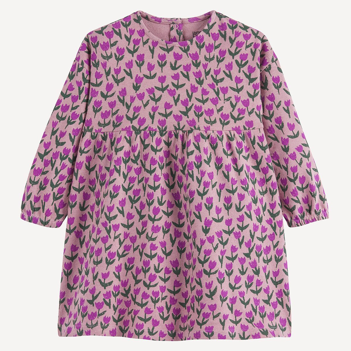 Φόρεμα με μακριά μανίκια από φούτερ Ροζ