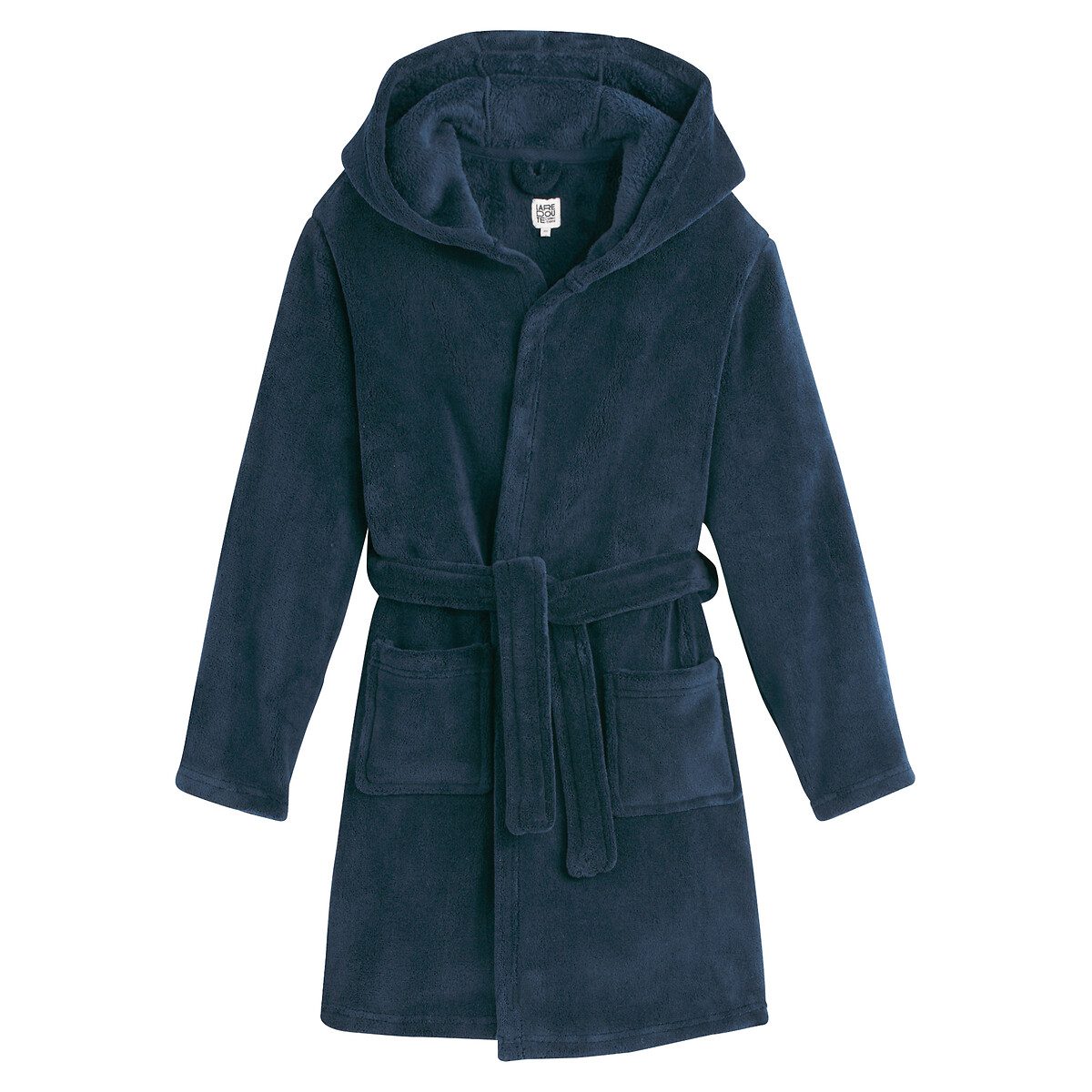 Φλις ρόμπα με κουκούλα Μαυρο