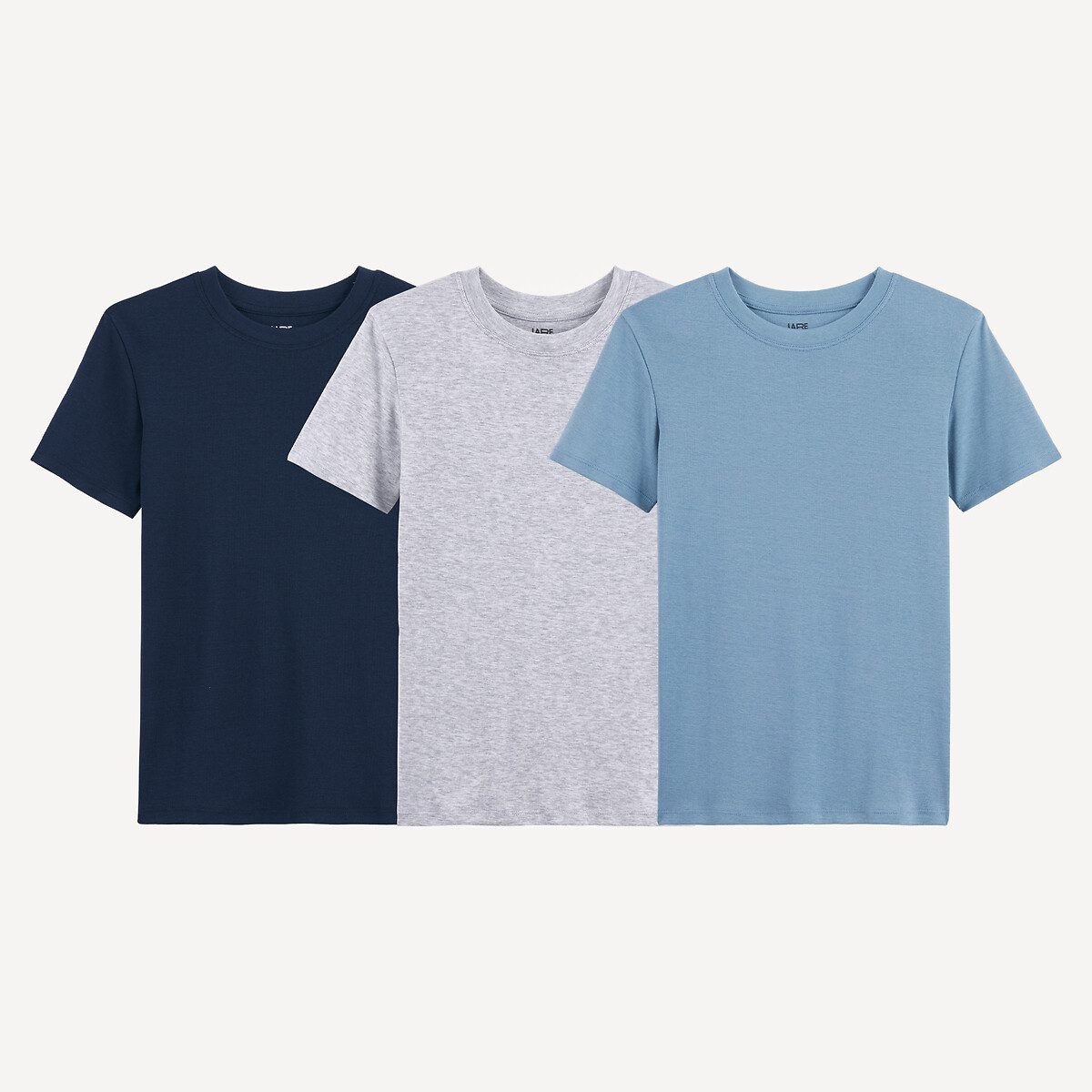 Σετ 3 φανελάκια με κοντά μανίκια Μπλε