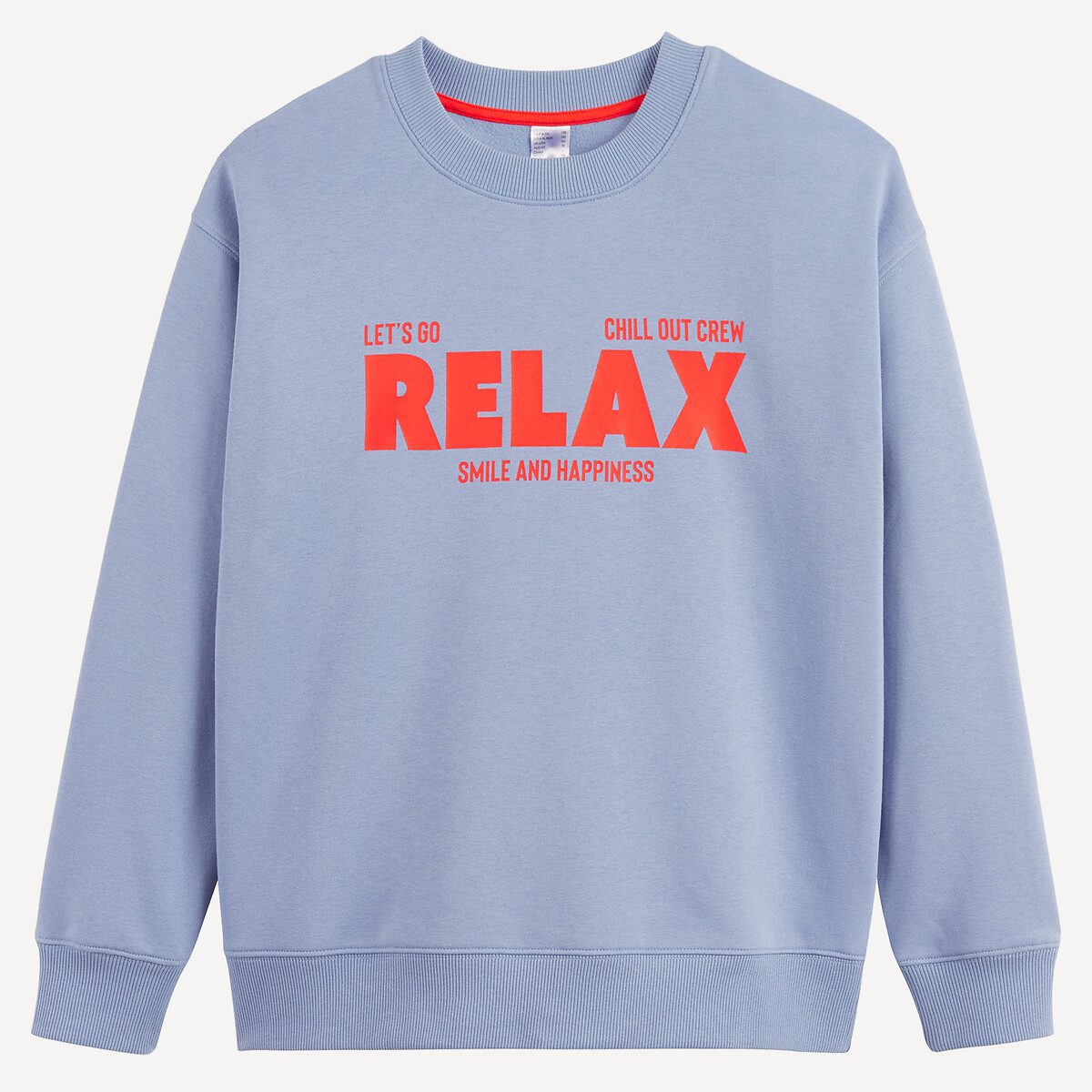 Φούτερ με στρογγυλή λαιμόκοψη από φούτερ ύφασμα Μπλε