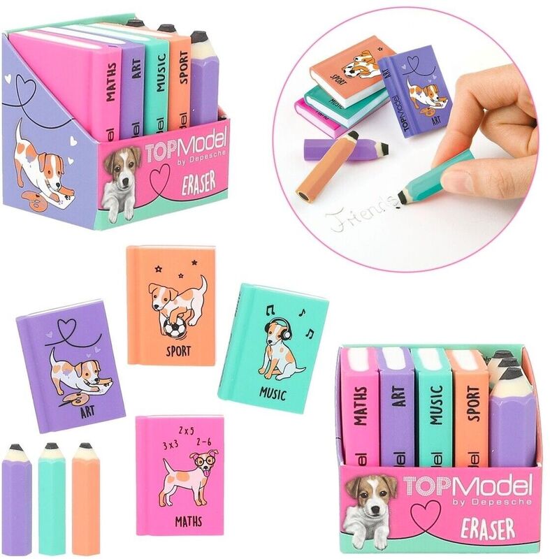 Top Model Σετ Γόμες Mini School Books & Pencils