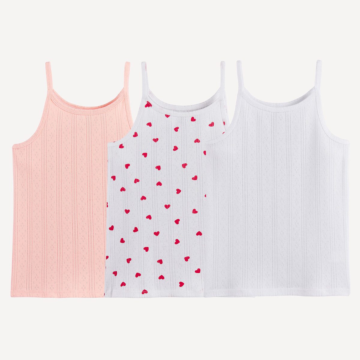 Σετ 3 φανελάκια αμάνικα Ροζ