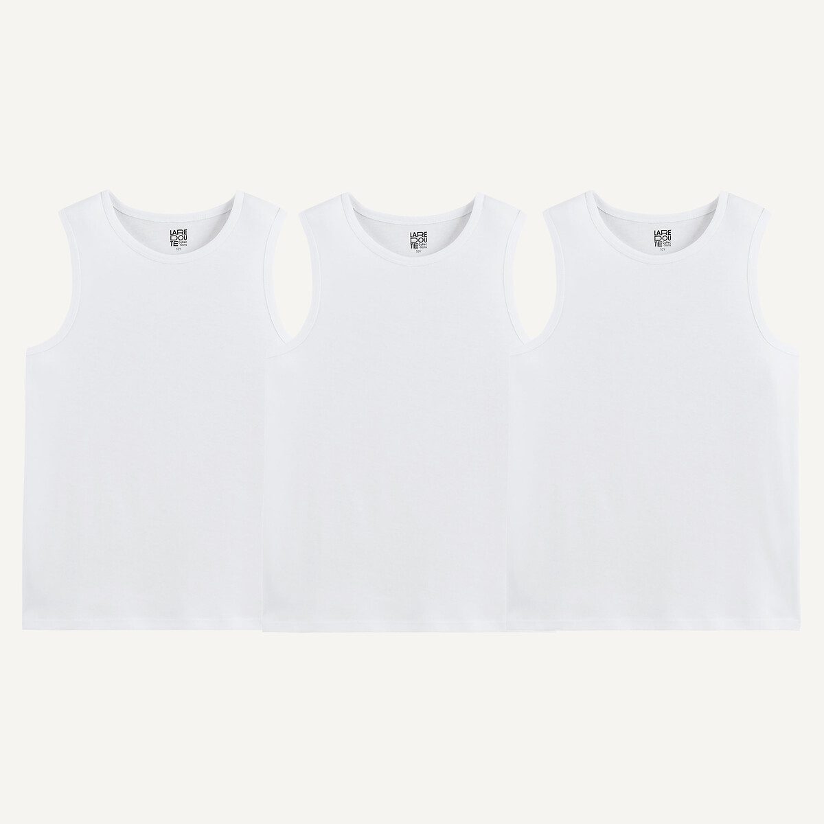 Σετ 3 αμάνικα φανελάκια Λευκο