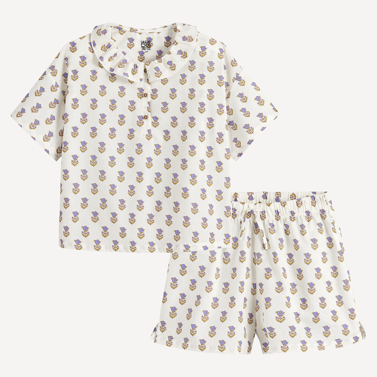 Βαμβακερό πυτζαμάκι σορτς με ινδικό φλοράλ σχέδιο Διαφορα Χρωματα