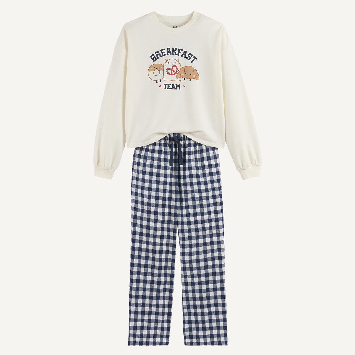 Πιτζάμα με φούτερ μπλούζα και παντελόνι φανέλας Μπλε