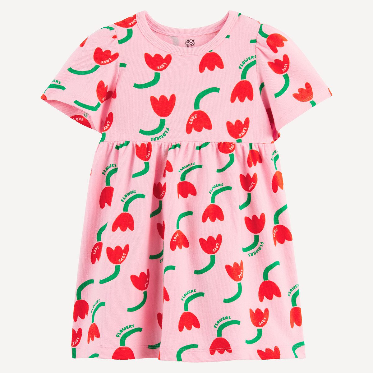 Φόρεμα με κοντά μανίκια Ροζ