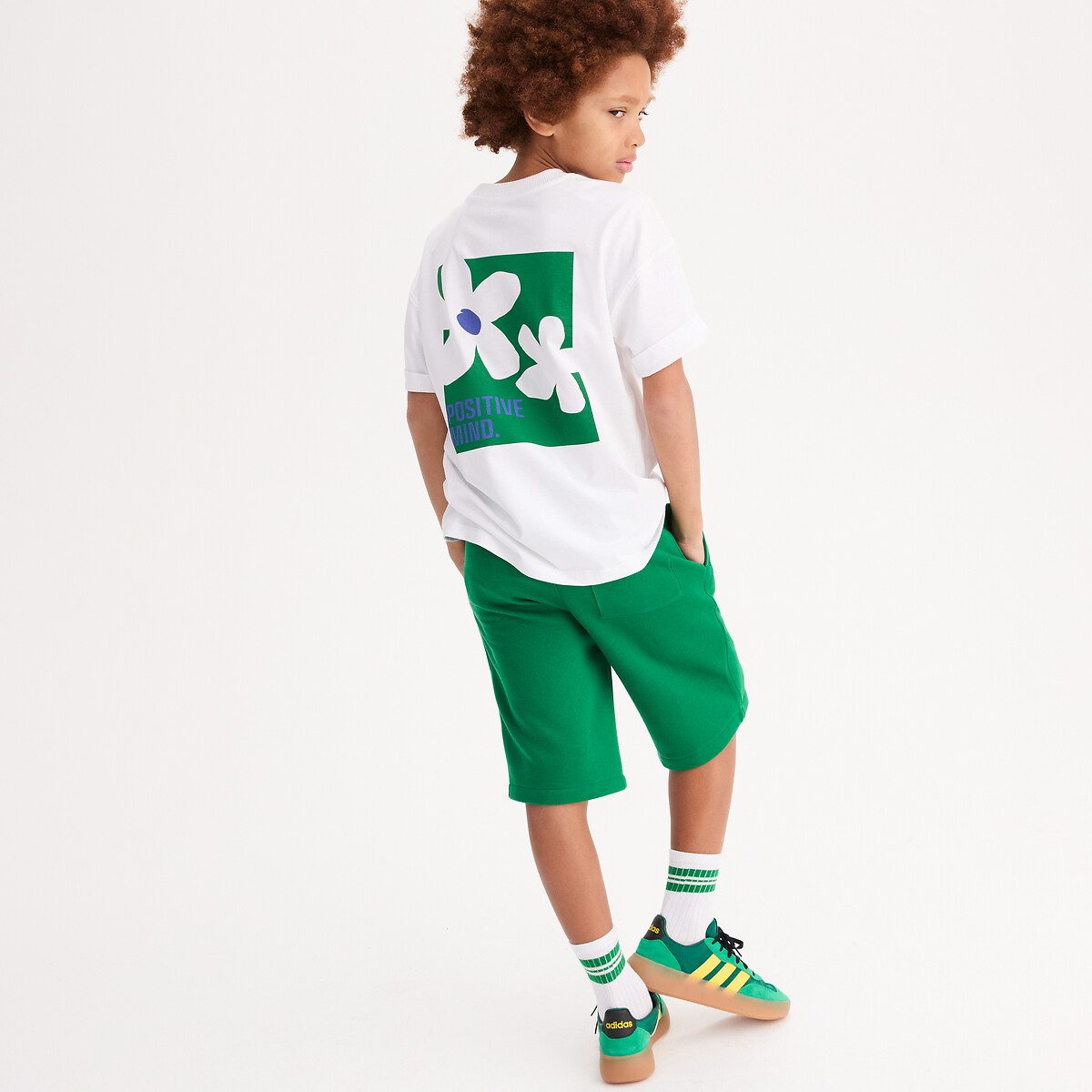 Φαρδύ t-shirt με στρογγυλή λαιμόκοψη Λευκο