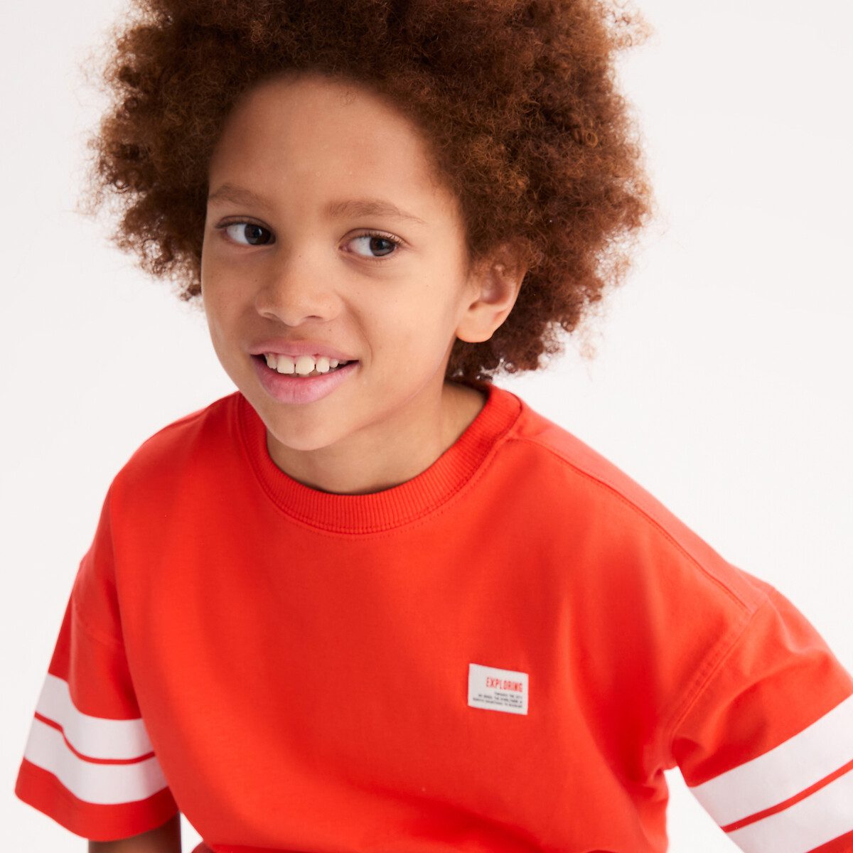 T-shirt σε φαρδιά γραμμή Κοκκινο