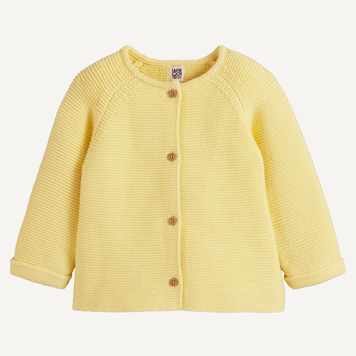 Ζακέτα με κουμπιά και μους πλέξη Κιτρινο