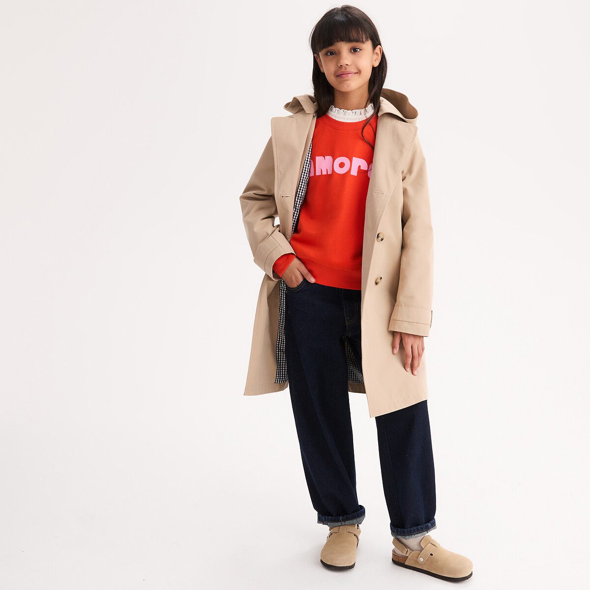 Καμπαρντίνα με αποσπώμενη κουκούλα Μπεζ