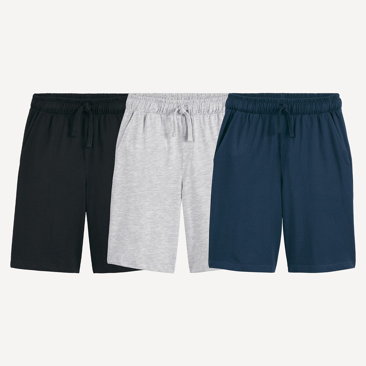 Σετ 3 βαμβακερά σορτς πιτζάμας Μαυρο