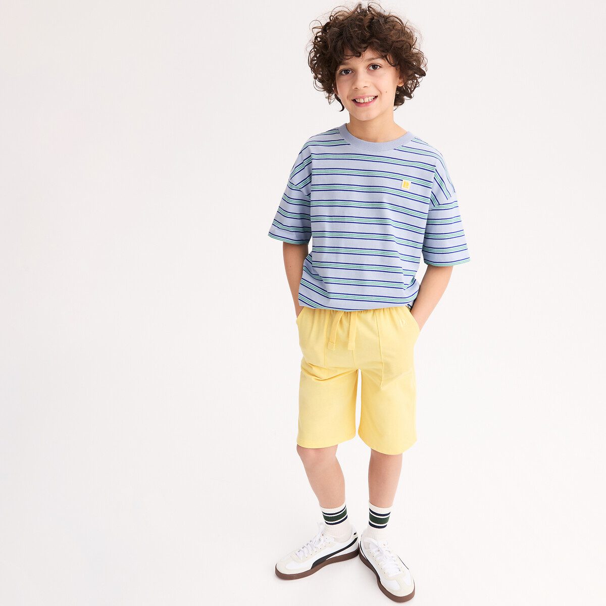 Βερμούδα από χοντρό ζέρσεϊ Κιτρινο