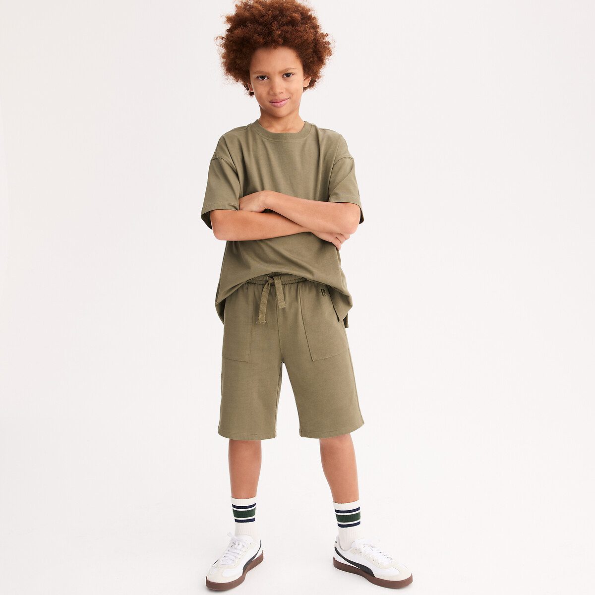 Βερμούδα από χοντρό ζέρσεϊ Πρασινο