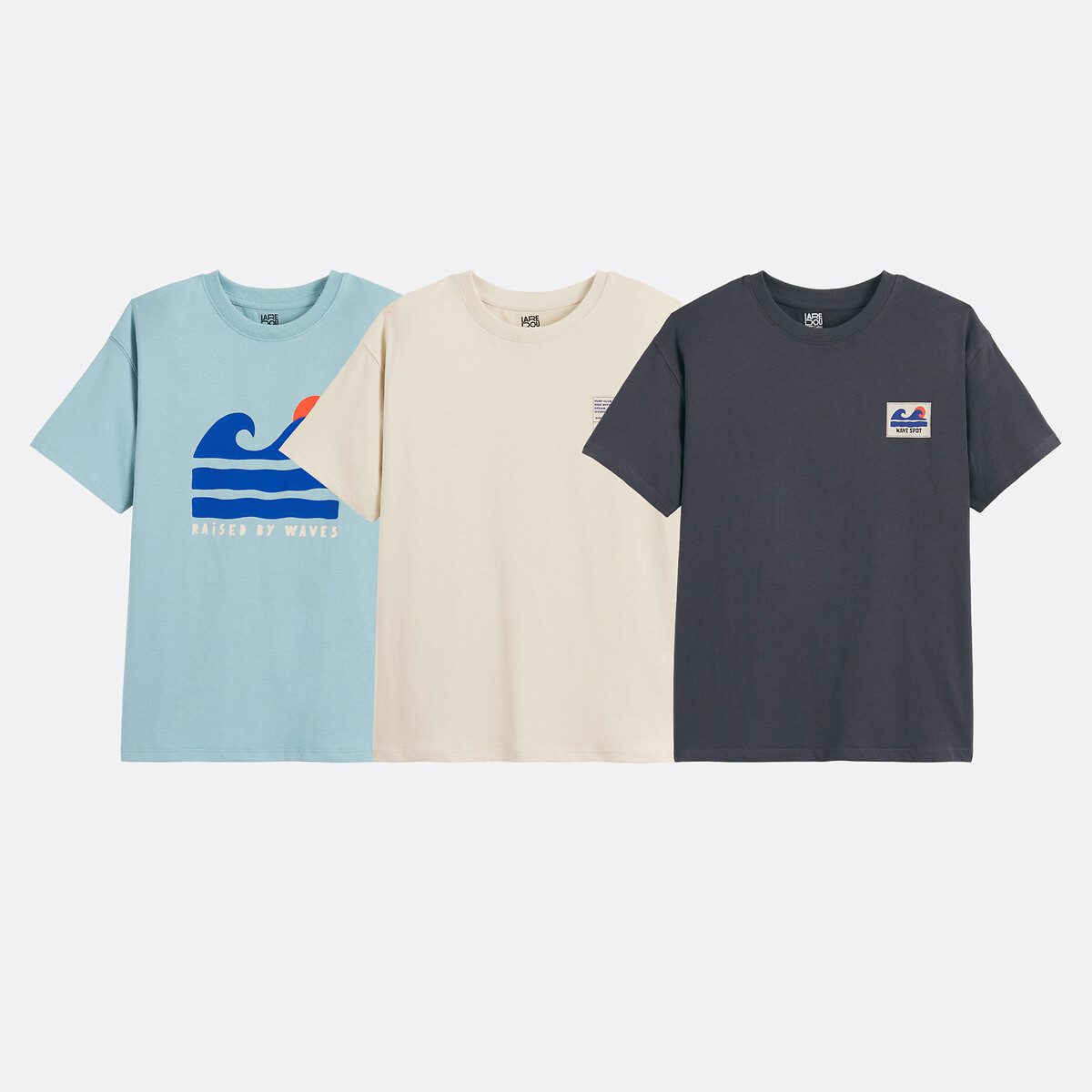 Σετ 3 κοντομάνικα μπλουζάκια Μπλε