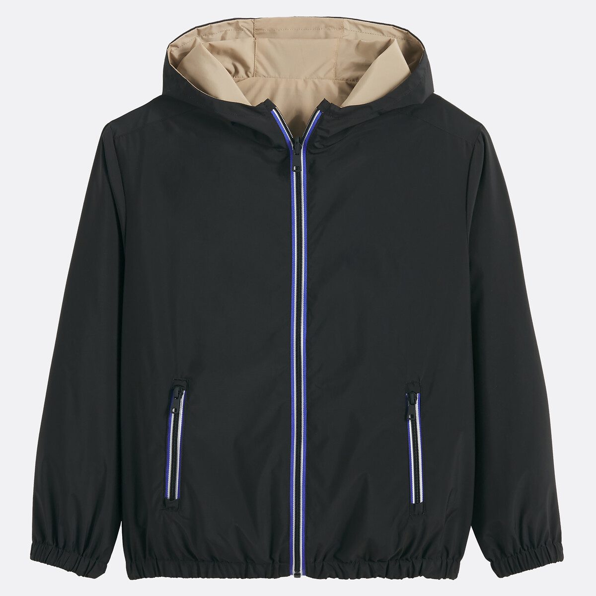 Αντιανεμικό μπουφάν με κουκούλα Μαυρο