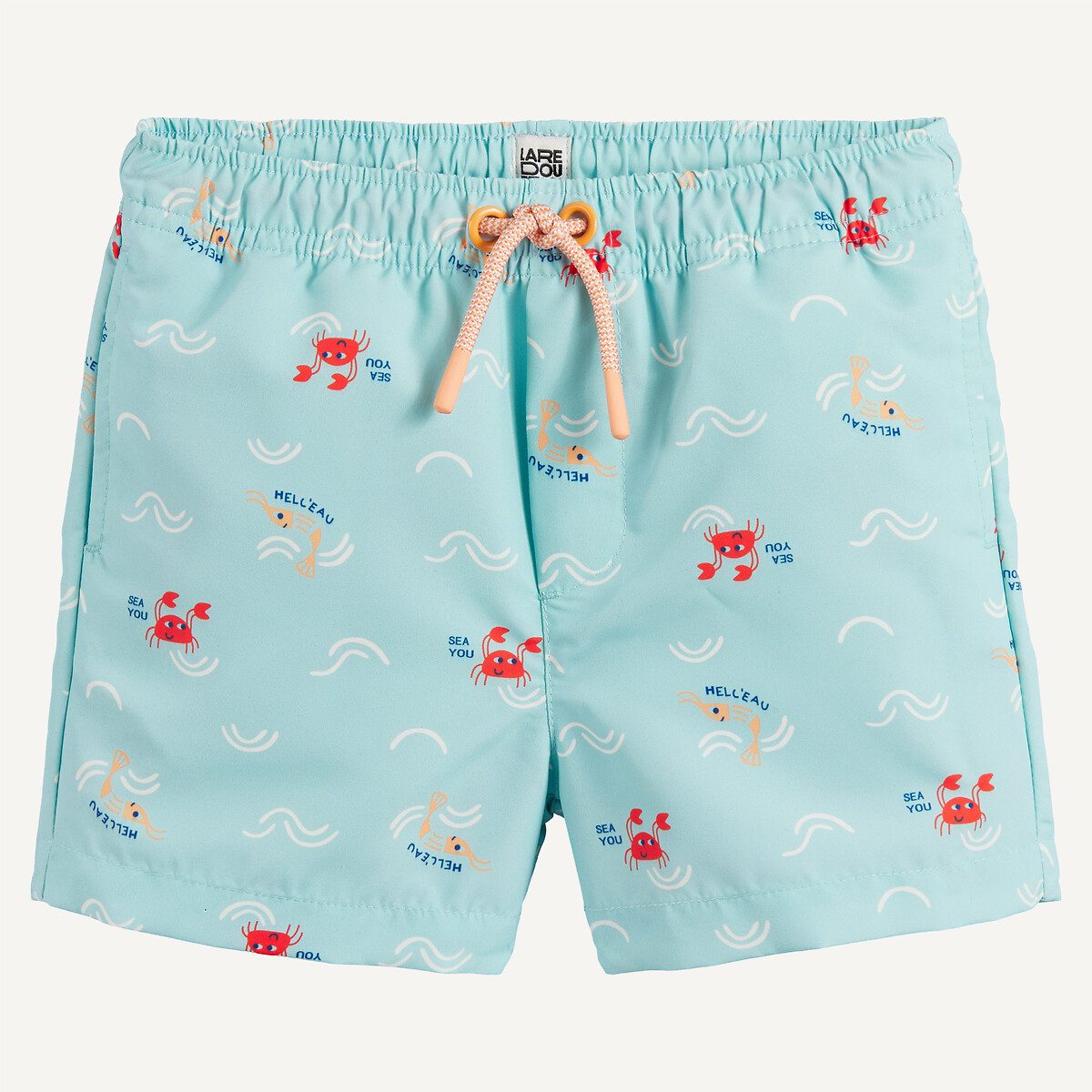 Μαγιό σορτς με στάμπα καβούρια και γαρίδες Διαφορα Χρωματα