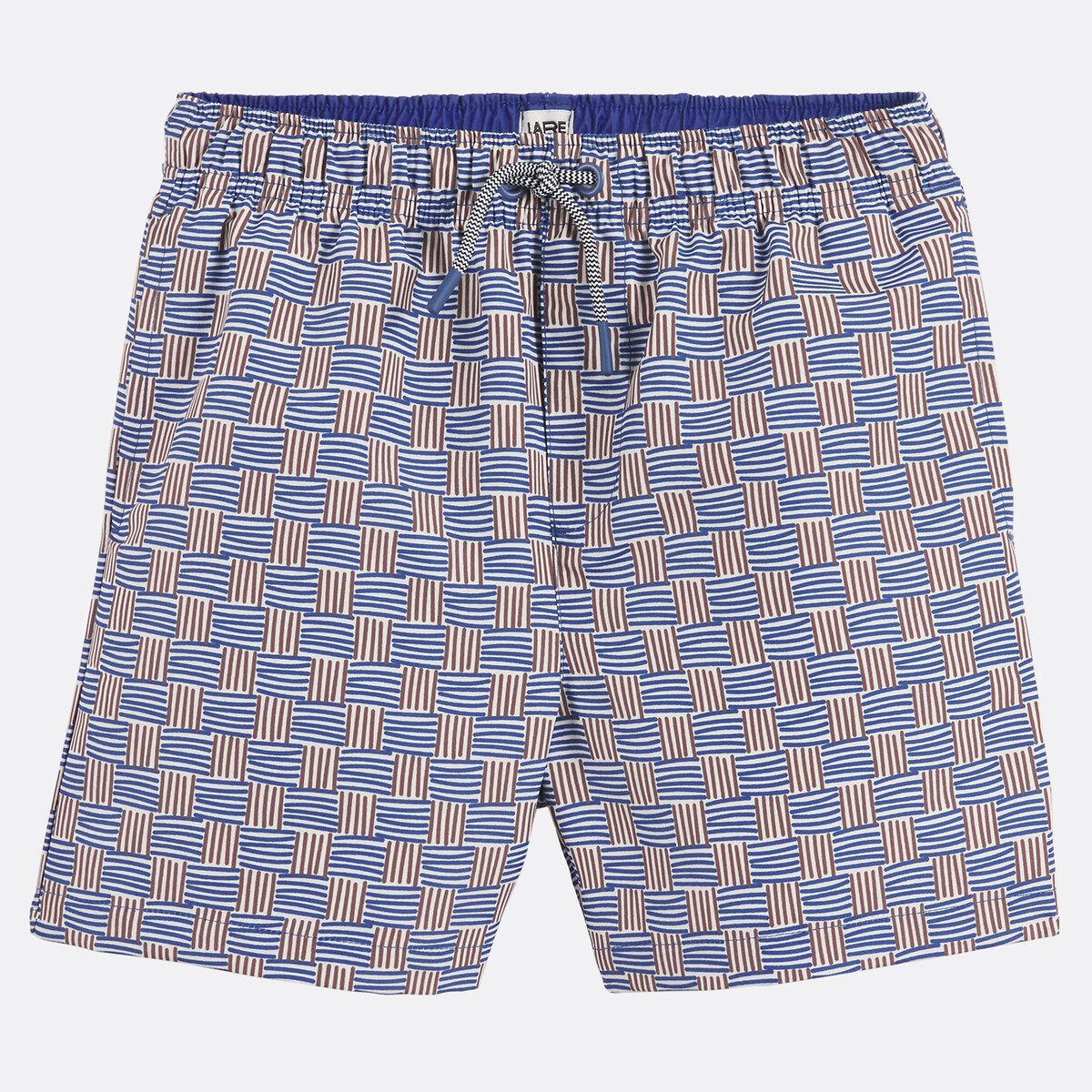 Μαγιό σορτς με καρό και ρίγες Πορτοκαλι