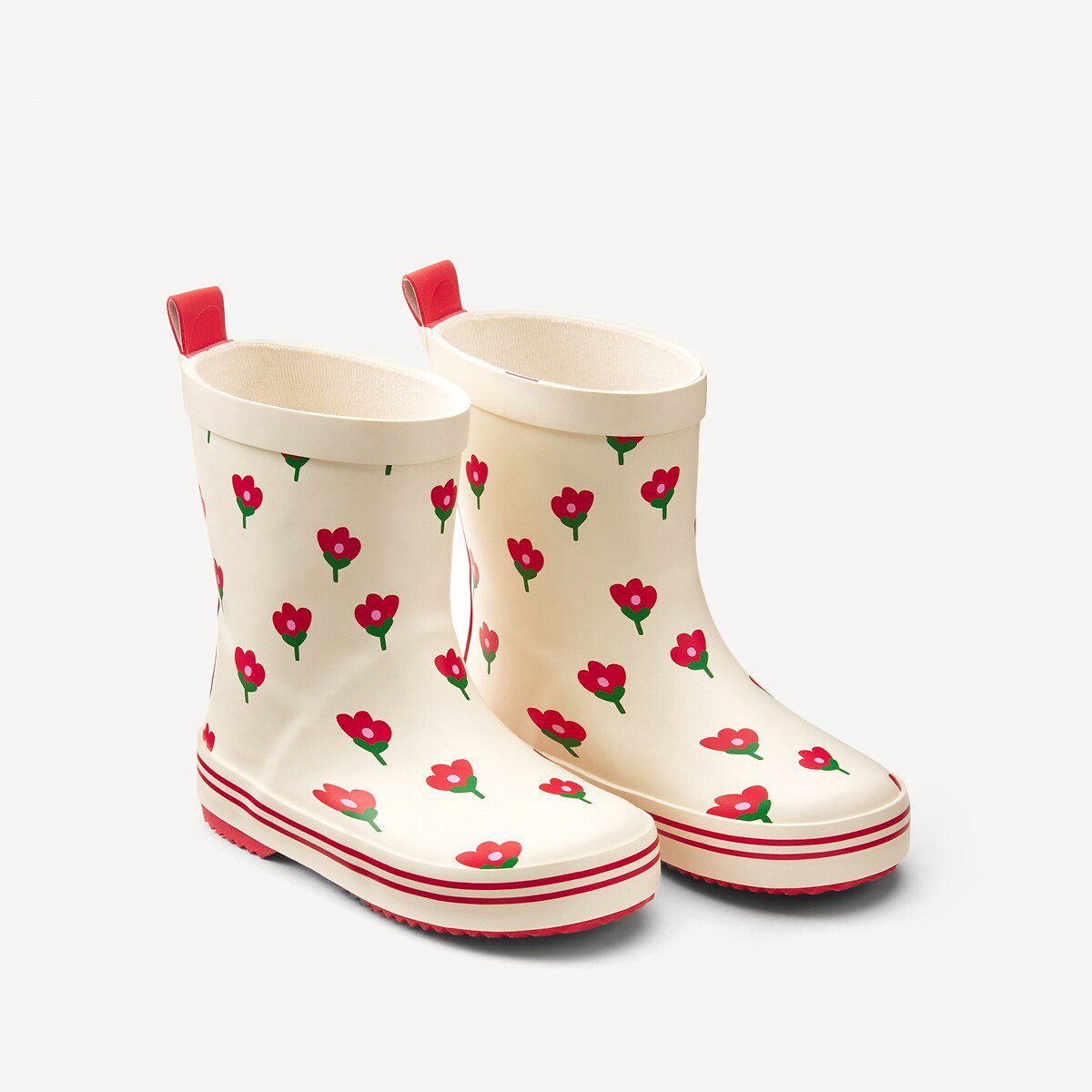 Γαλότσες από καουτσούκ με λουλουδάτο μοτίβο Μπεζ