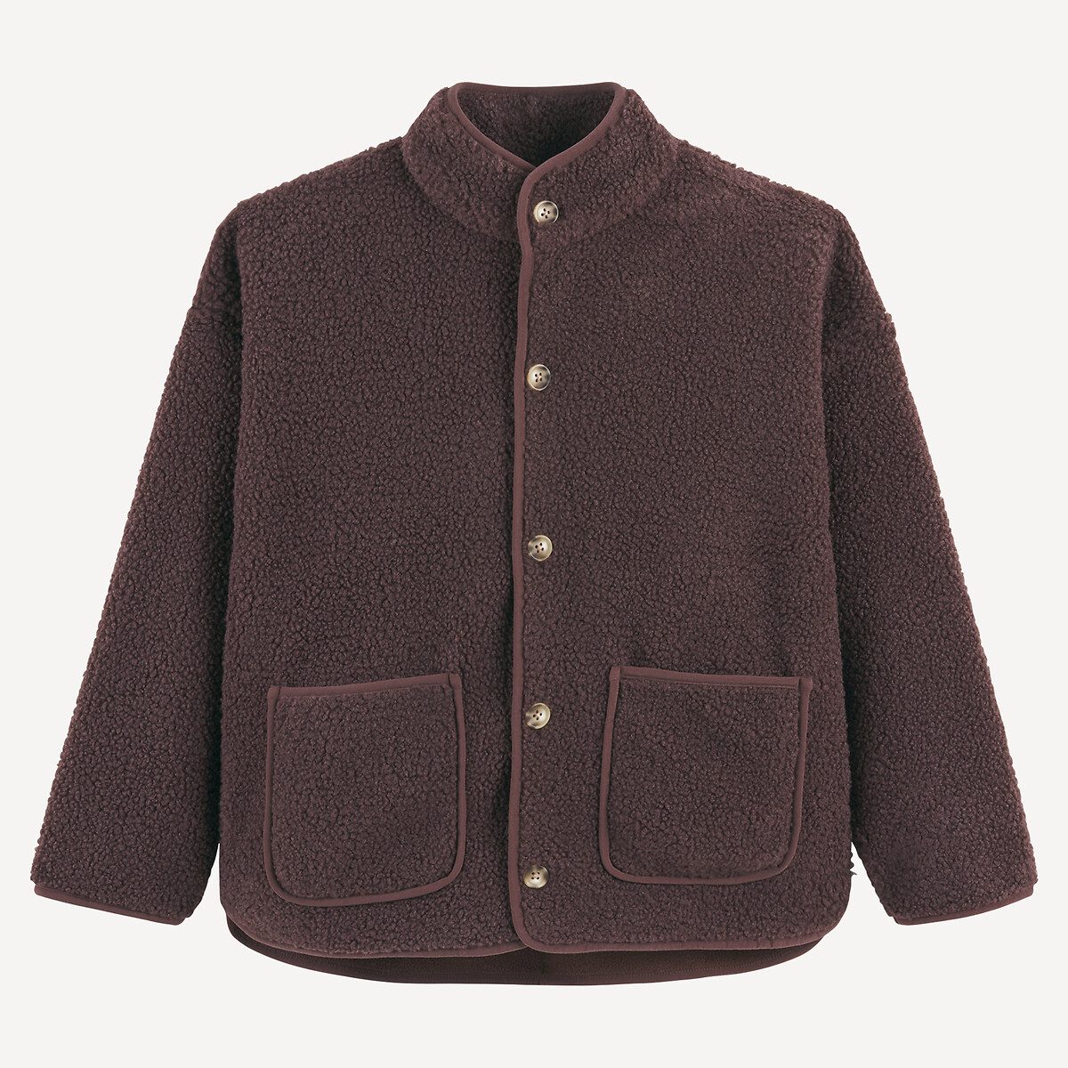 Ζακέτα από σέρπα με fleece επένδυση Καφε