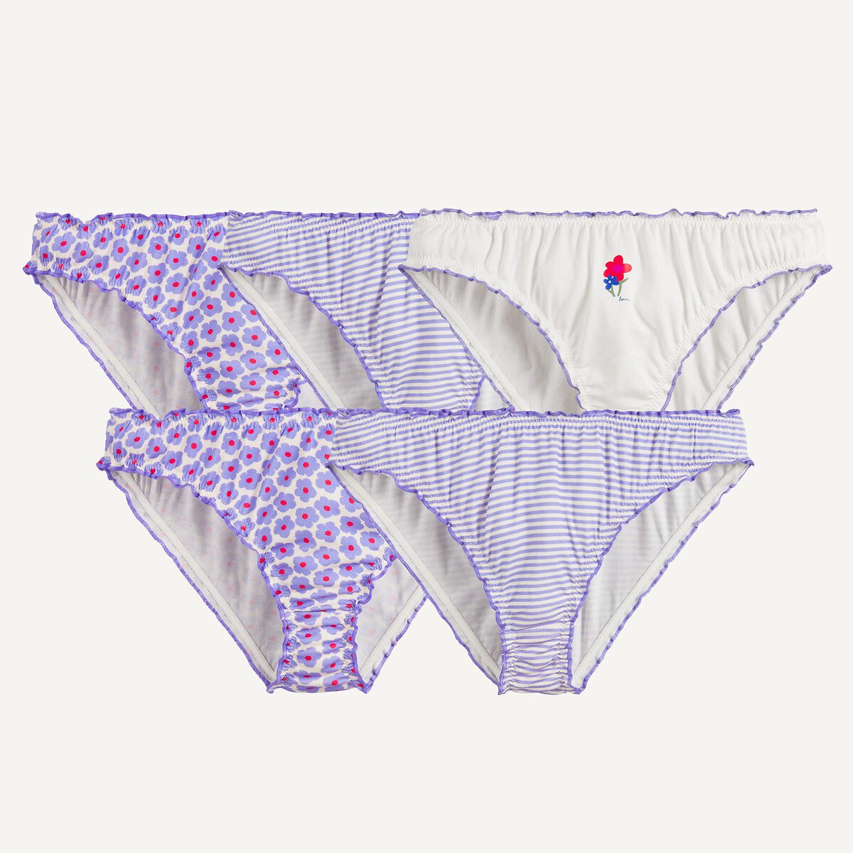 Σετ με 5 σλιπ με σούρες Διαφορα Χρωματα