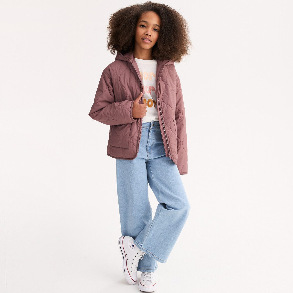 Ελαφρύ μπουφάν με κουκούλα Ροζ