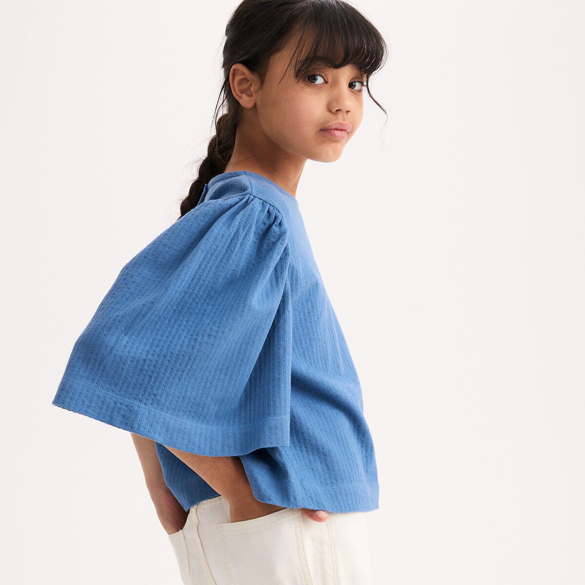 Μπλούζα με στρογγυλή λαιμόκοψη Μπλε