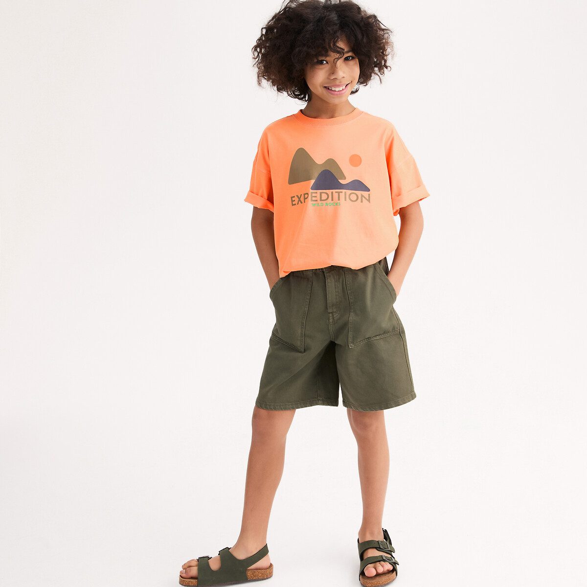 Βερμούδα με ελαστική μέση Πρασινο