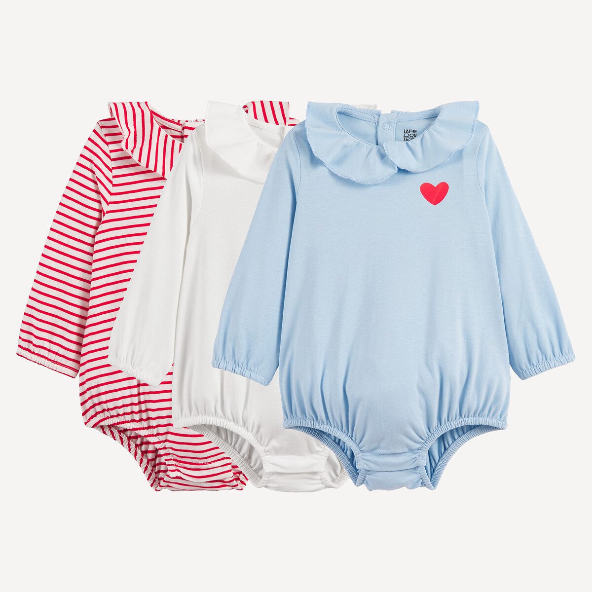 Σετ 3 φορμάκια με μακριά μανίκια και γιακαδάκι Διαφορα Χρωματα