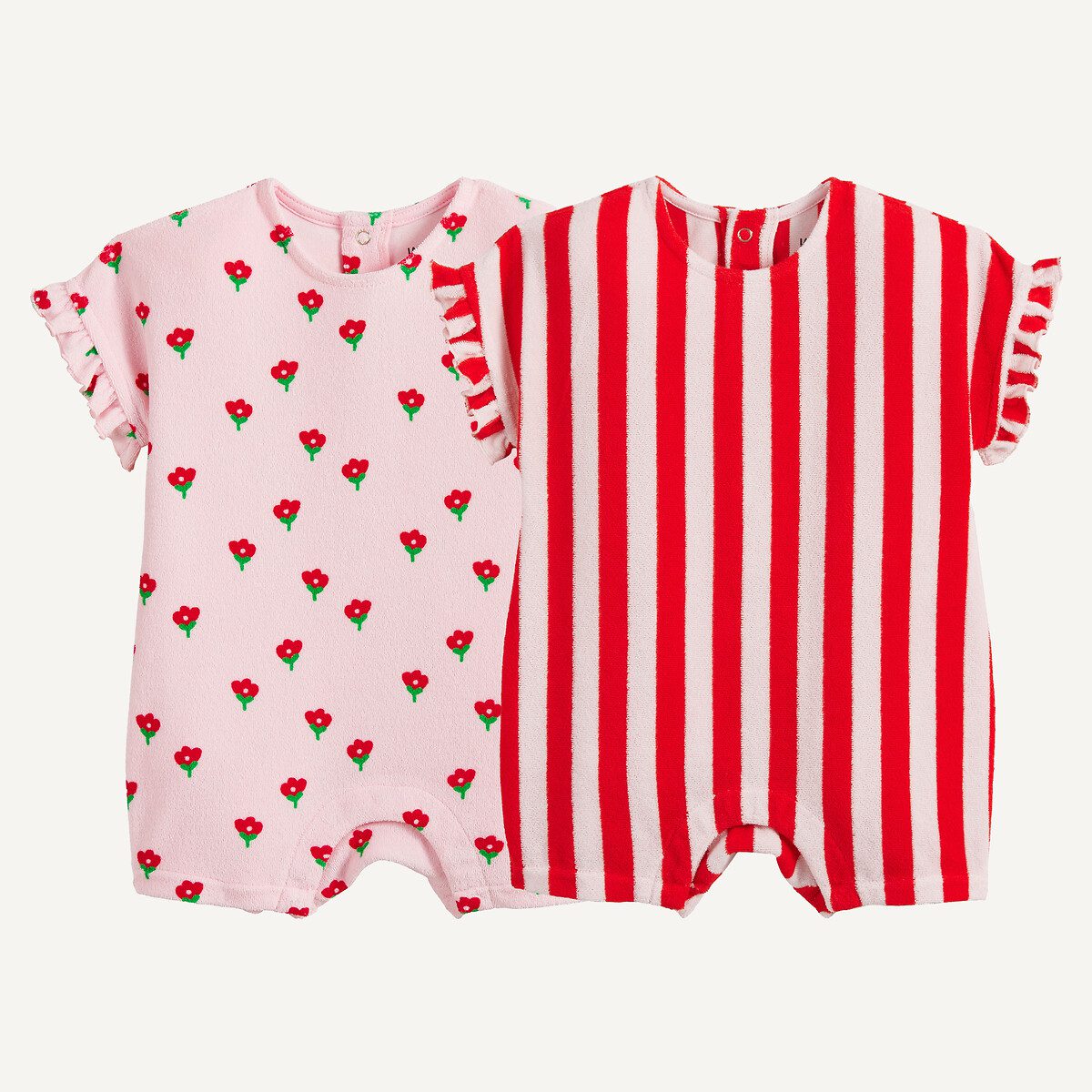 Σετ 2 ολόσωμων σορτς με λουλουδάτο μοτίβο Διαφορα Χρωματα