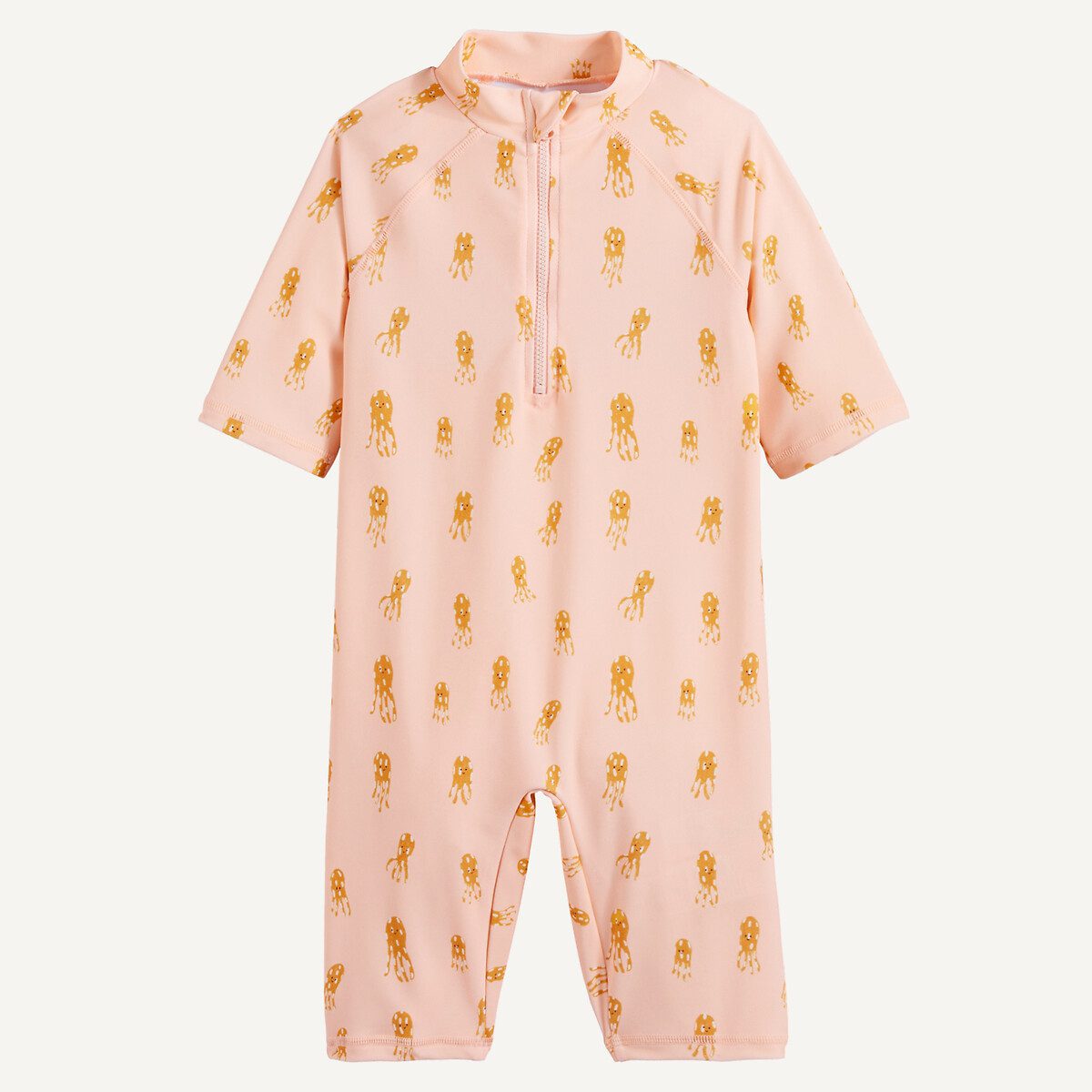 Ολόσωμο μαγιό με στάμπα χταπόδια Μπεζ