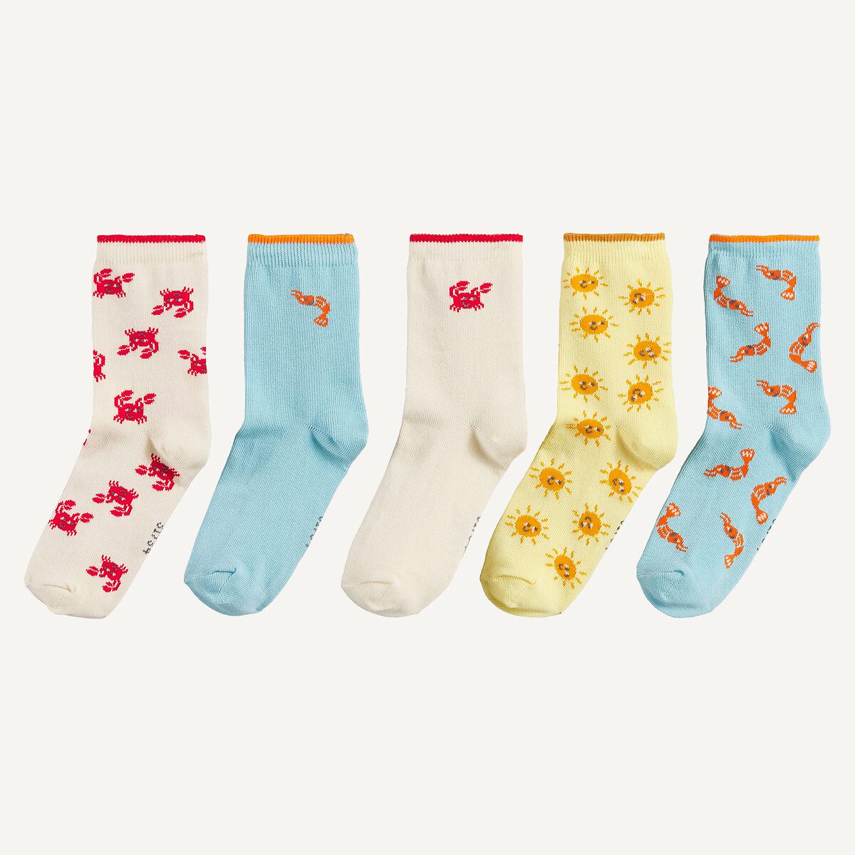 Σετ 5 ζευγάρια καλτσών με φανταχτερά σχέδια ζώων Διαφορα Χρωματα