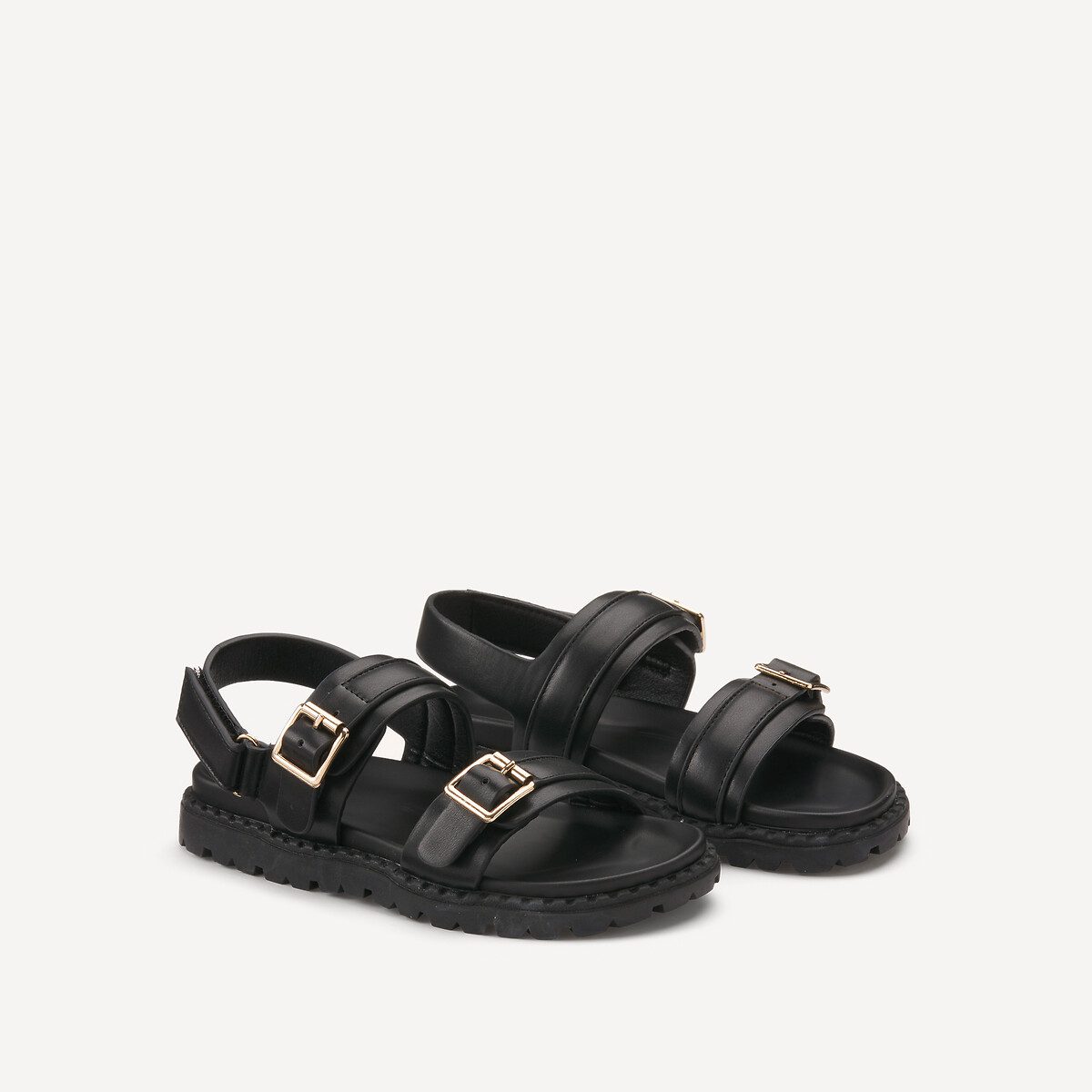 Σανδάλια με διπλή αγκράφα Μαυρο