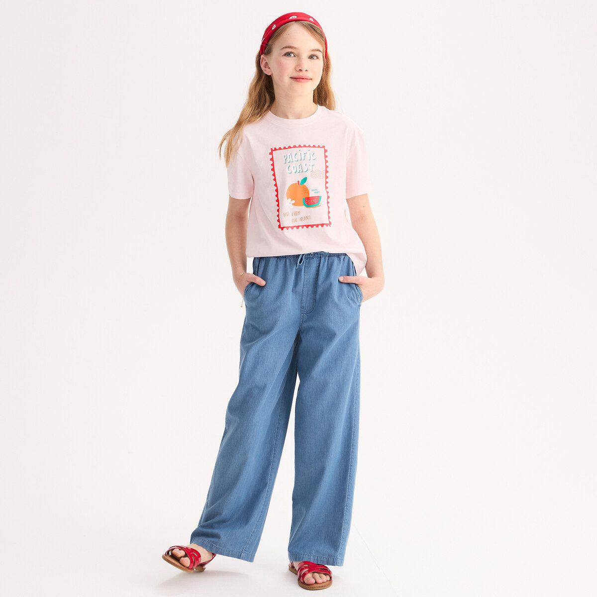 Φαρδύ παντελόνι από ελαφρύ τζιν Μπλε