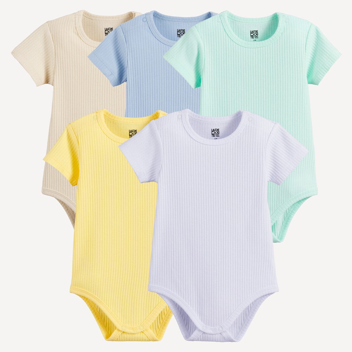 Σετ 5 κοντομάνικα κορμάκια Διαφορα Χρωματα