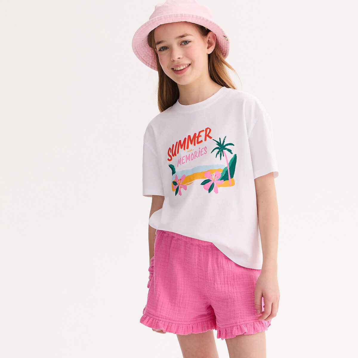 Κοντομάνικο T-shirt με στάμπα Λευκο