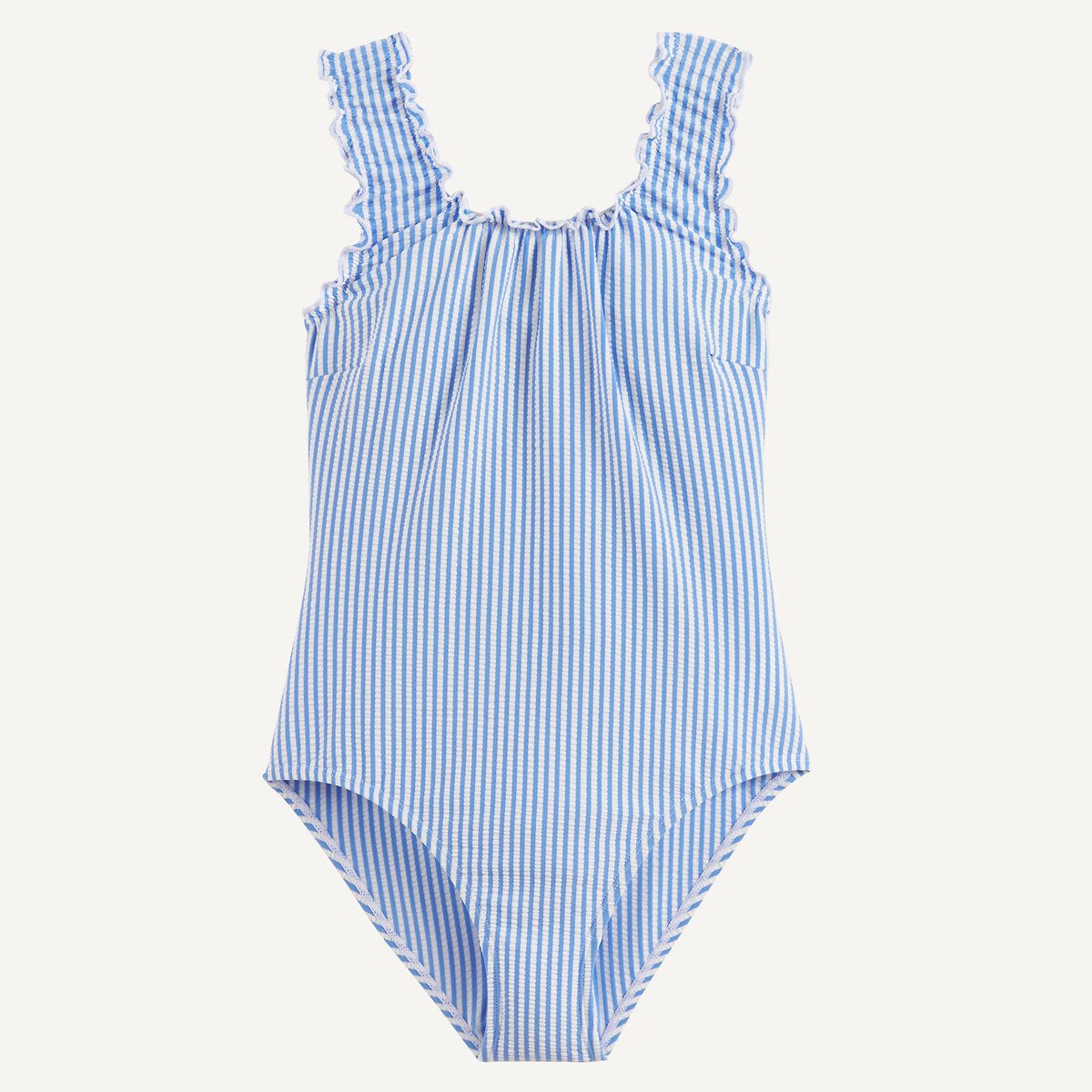 Ολόσωμο ριγέ μαγιό Λευκο