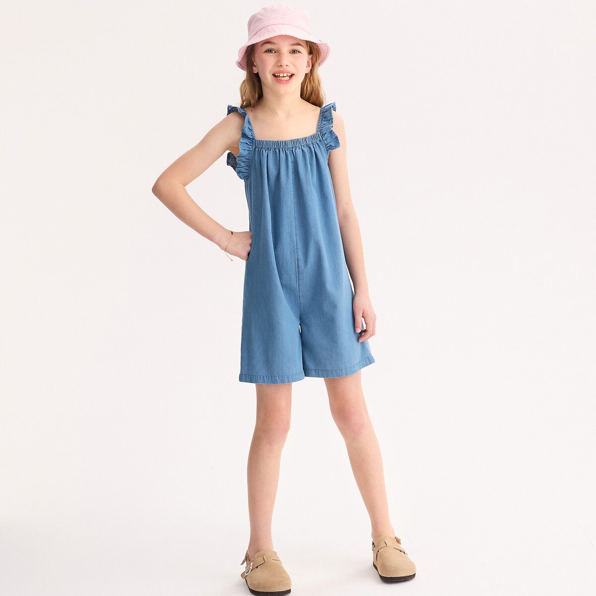 Σαλόπετα με λεπτές τιράντες και βολάν Μπλε