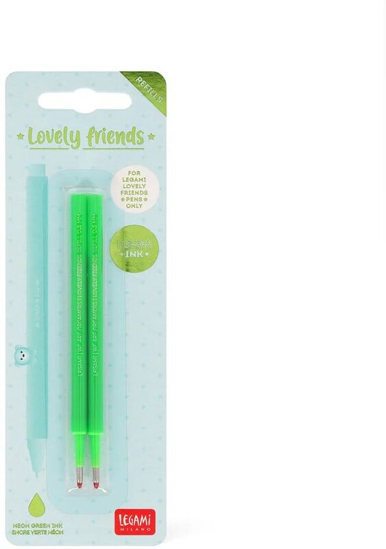 Legami Refills Gel Pen Lovely Friends-Lovely Friends Refill Set-Neon Green