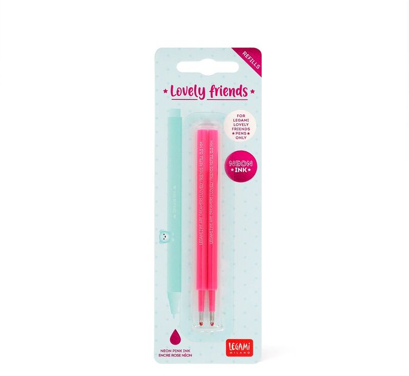 Legami Refills Gel Pen Lovely Friends-Lovely Friends Refill Set-Neon Pink