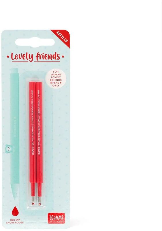 Legami Refills Gel Pen Lovely Friends-Lovely Friends Refill Set-Red