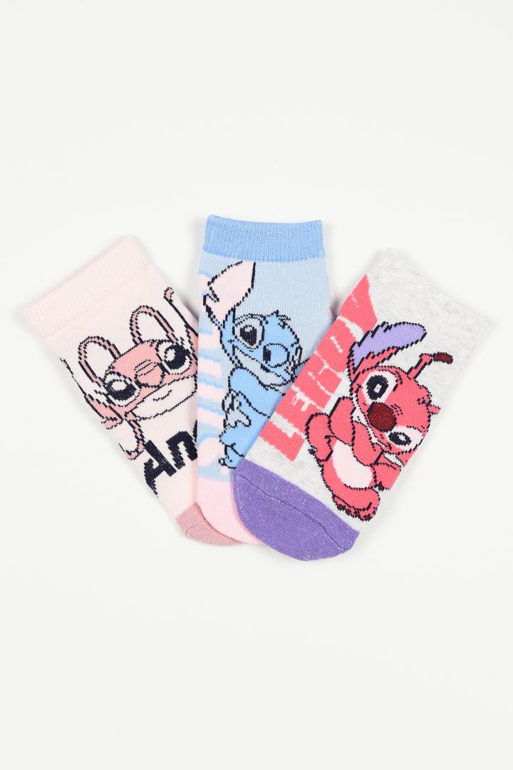 Παιδικές Κάλτσες για Κορίτσι Disney Stitch Χρώματος Πολύχρωμo EZO6018.PACK2