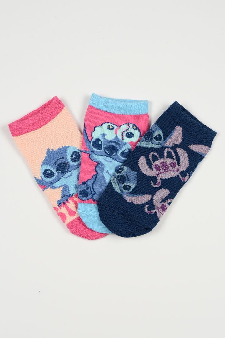 Παιδικές Κάλτσες για Κορίτσι Disney Stitch Χρώματος Πολύχρωμo EZO6019.PACK2