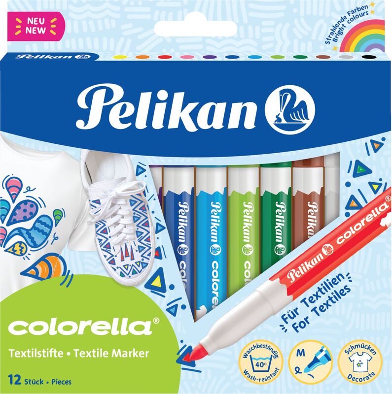 Pelikan Μαρκαδόροι Υφάσματος Colorella 12 Χρώματα