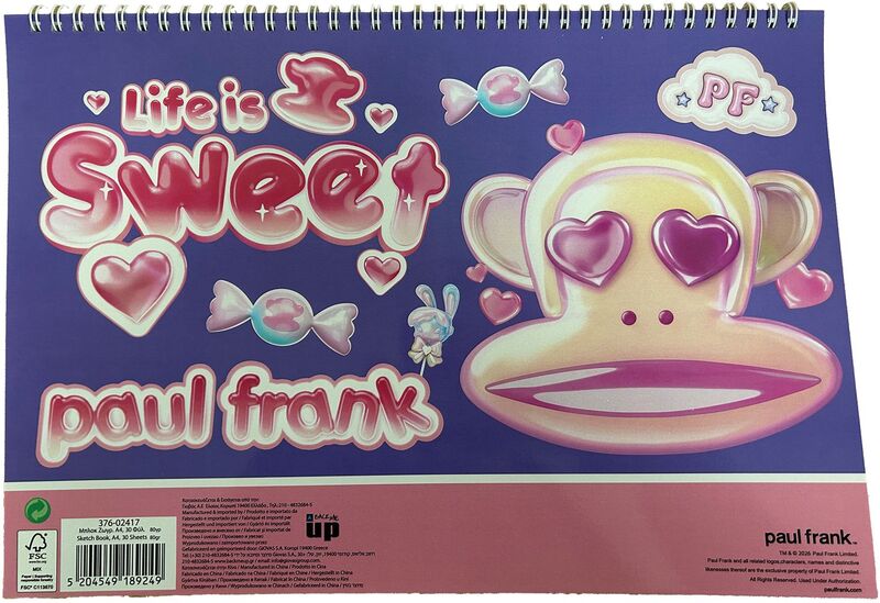 Paul Frank Fantasia Μπλοκ Ζωγραφικής Α4 30 Φύλλων