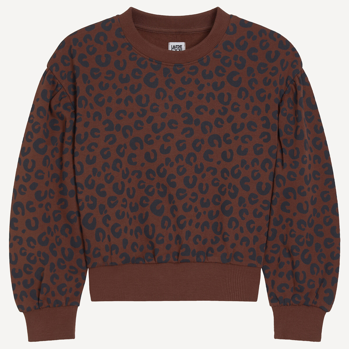 Εμπριμέ φούτερ με μοτίβο animal print Μπεζ