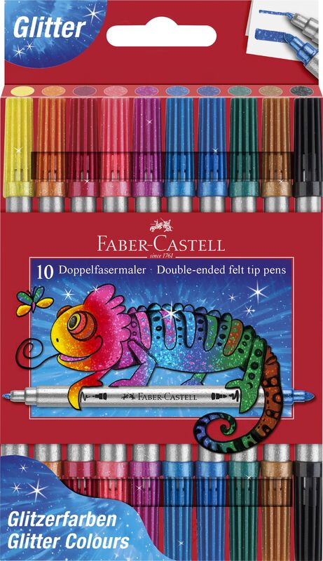 Faber Castell Μαρκαδόροι Διπλοί Glitter 10Τμχ